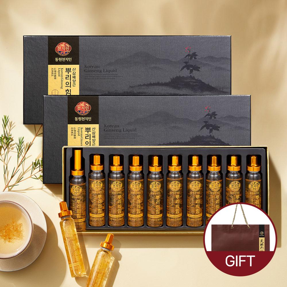 [동원천지인] 뿌리의 힘 산삼배양근 20ml 10병 x 2개 (홍삼농축액 함유)