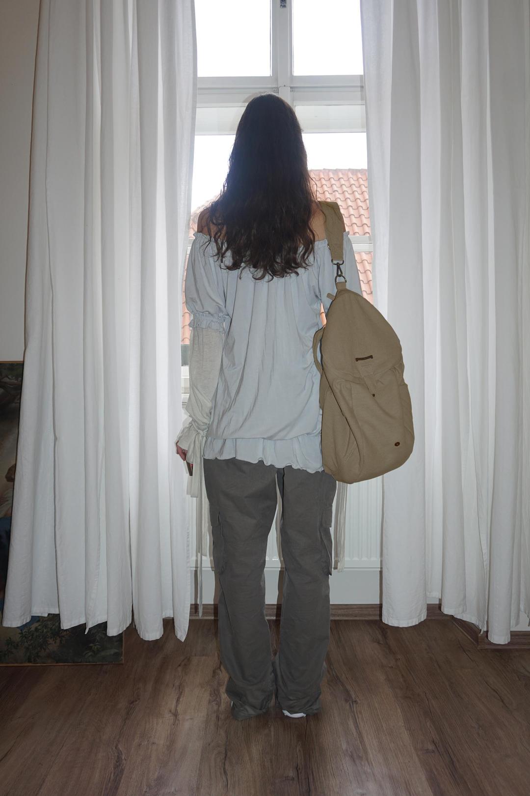 Three-Way Twill Bag Beige