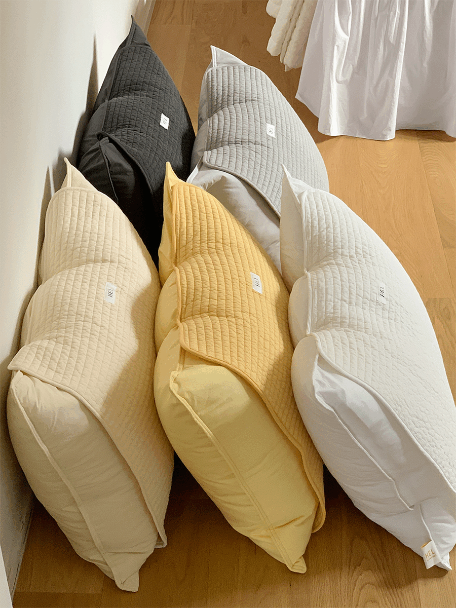 피그먼트 누빔 리본 베개커버 덮개 - 5color