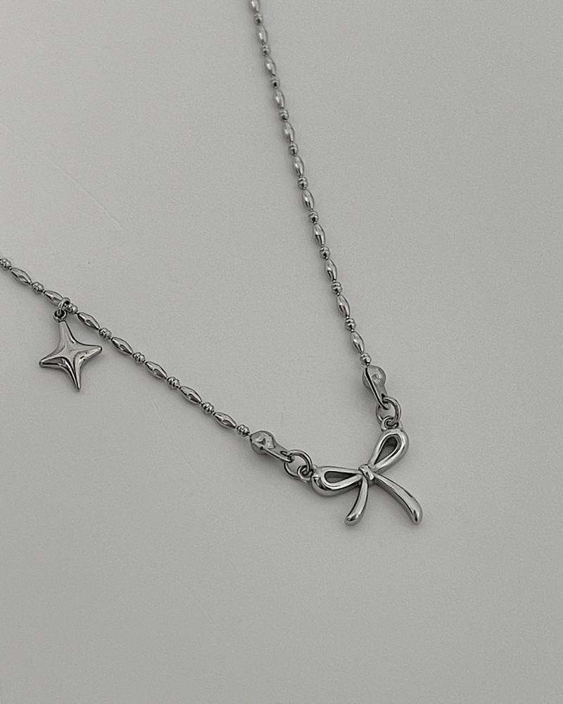 스파크 포인트 리본 목걸이 (3size)