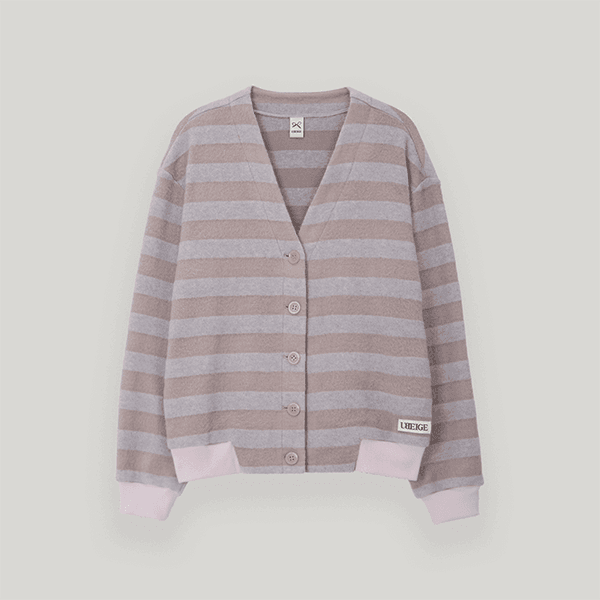 Purple Stripe Hairy Cardigan