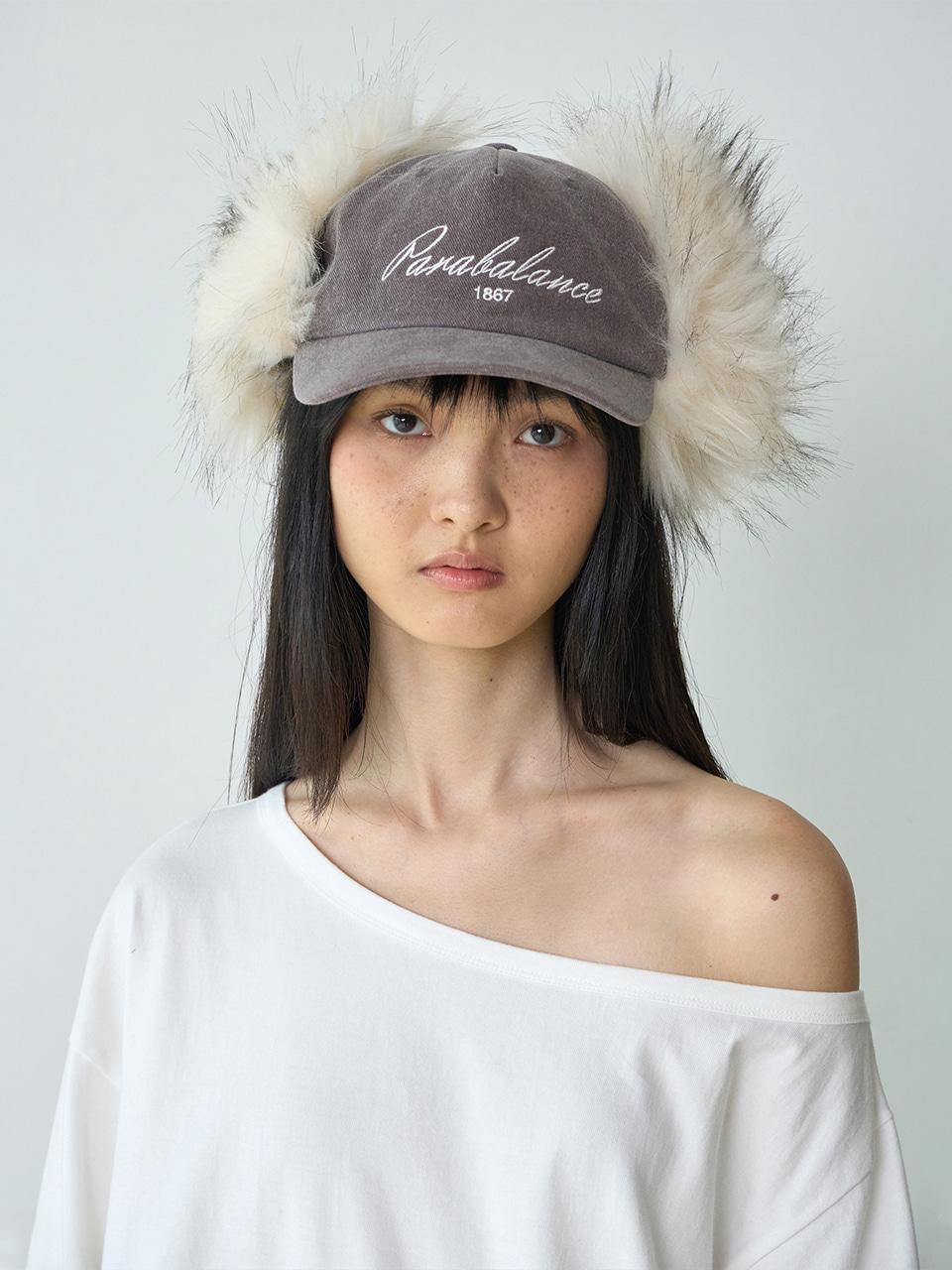 Fur Earflap Ball Cap [Vintage Brown]