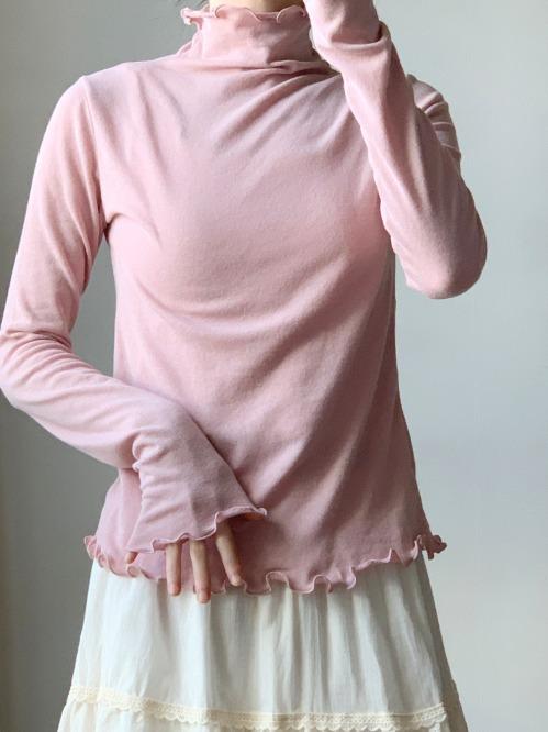 물결 스판 폴라 t