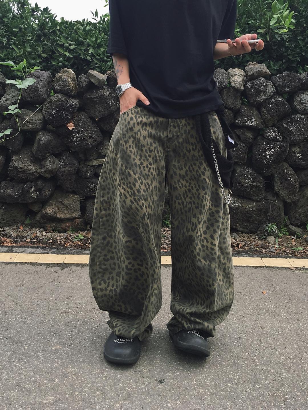 칠러 레오파드 와이드 벌룬 팬츠 2C