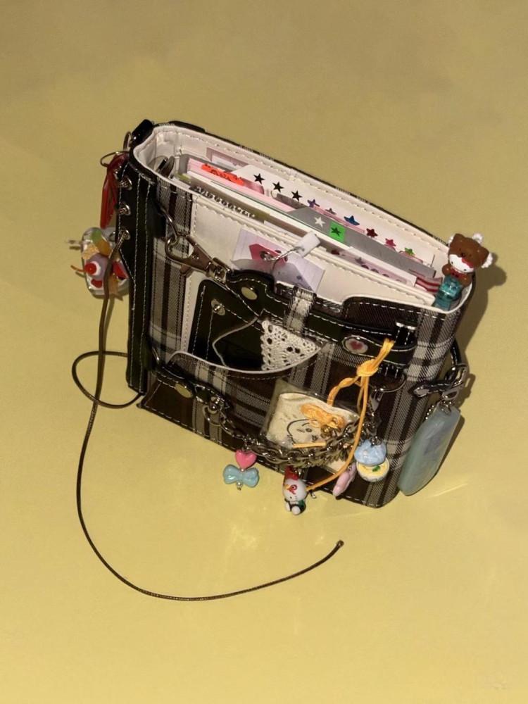 수심 Vintage Check Binder 빈티지 체크 바인더 다이어리 A7 콜렉트북