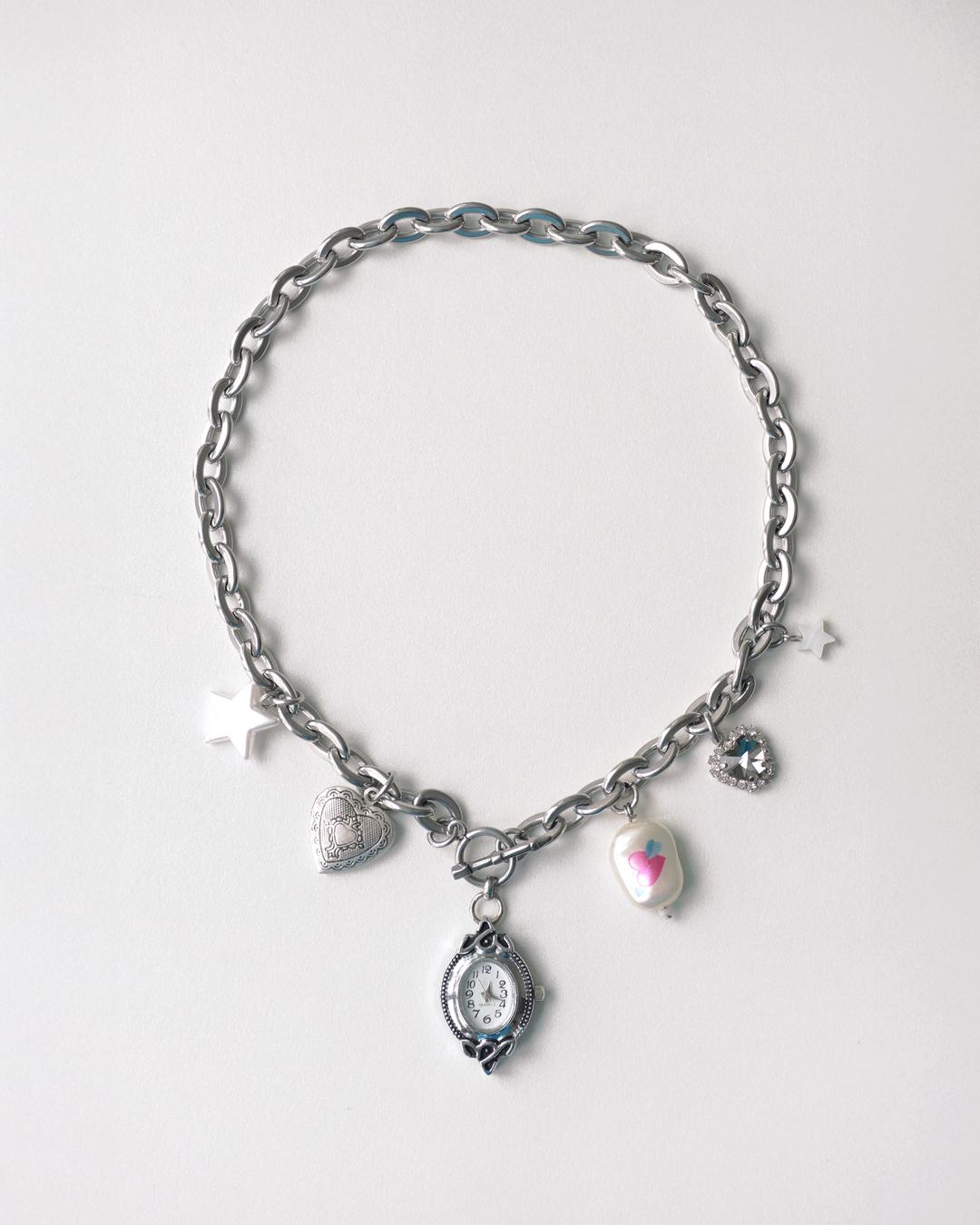 Secret Reciepe Clock Necklace