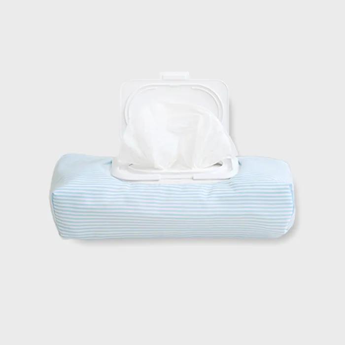 패턴 물티슈 커버 케이스 티슈커버 패브릭커버 - 10 블루 미니 스트라이프