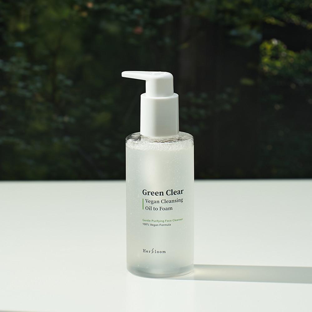 비건화장품 허블룸 그린 클리어 비건 클렌징 오일 투 폼