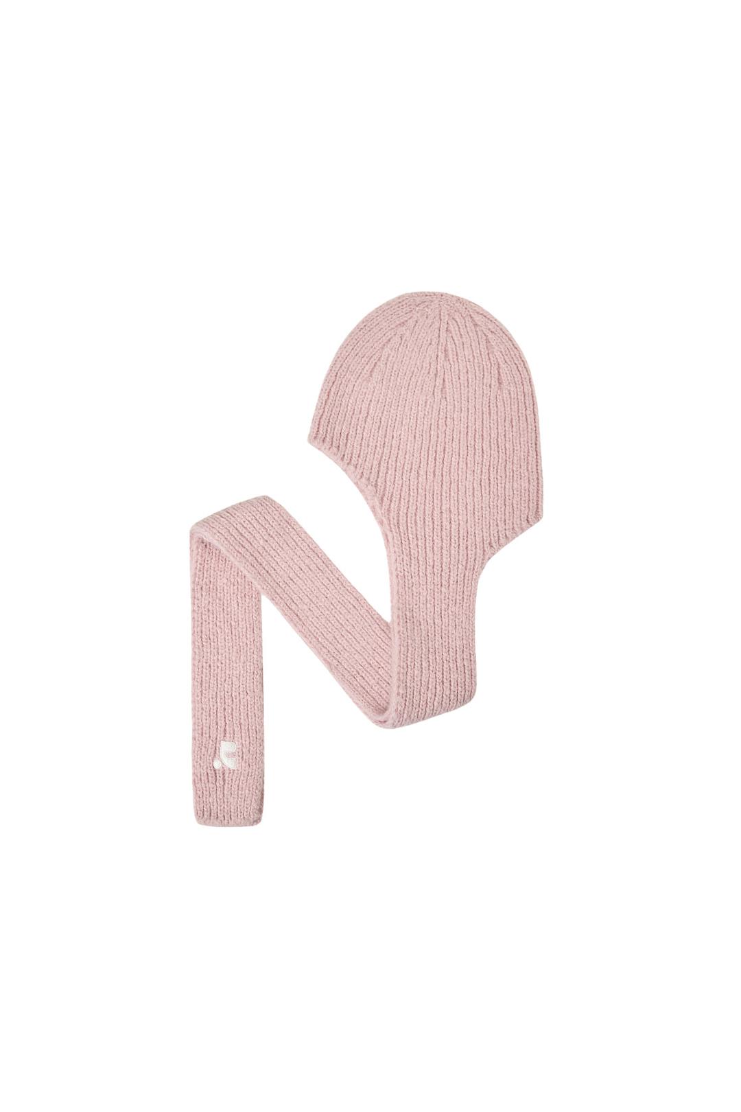 HAIRY SCARF BEANIE - PINK