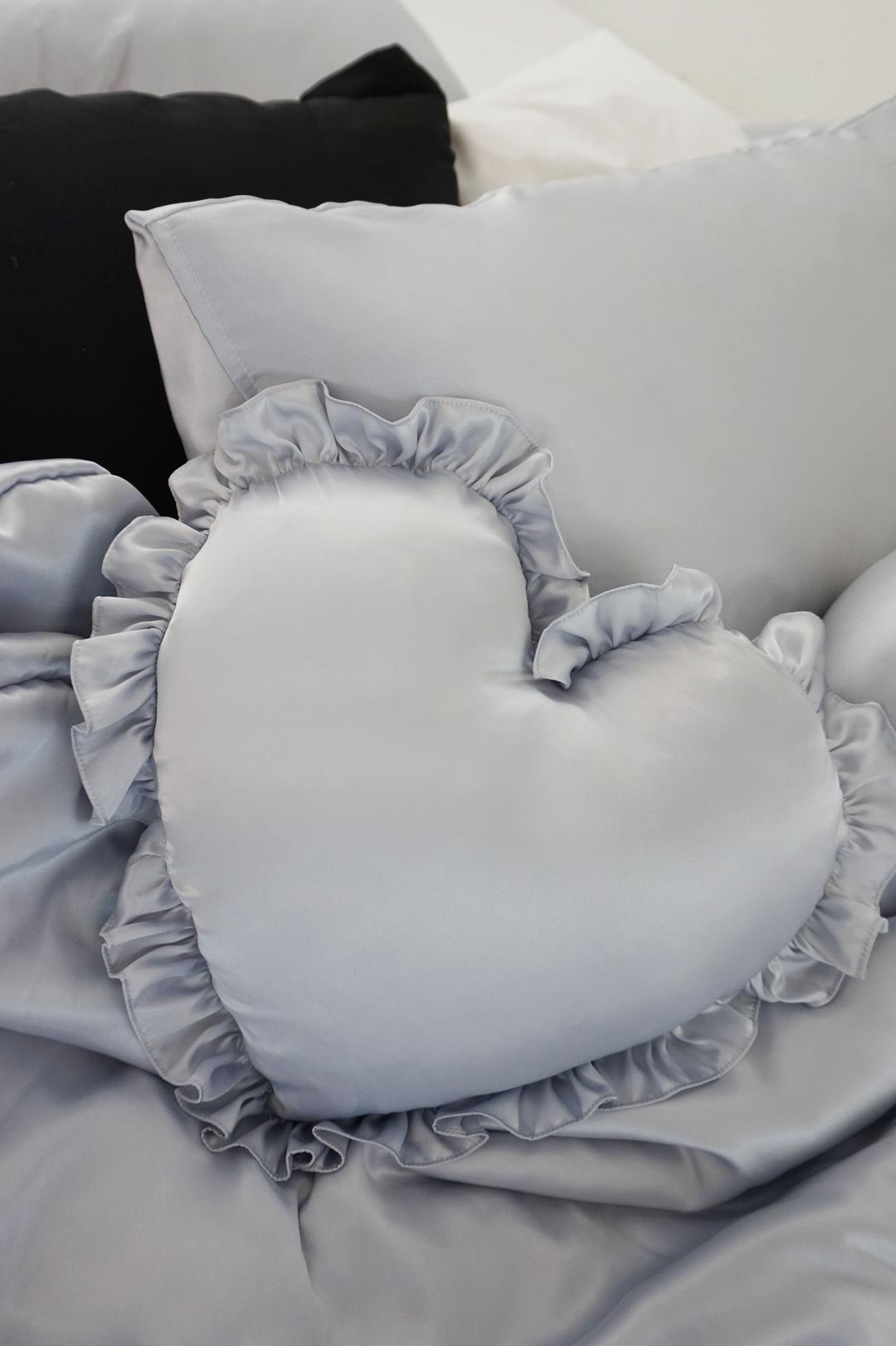 Heart Satin Frill Ruffle 쿠션커버 20colors