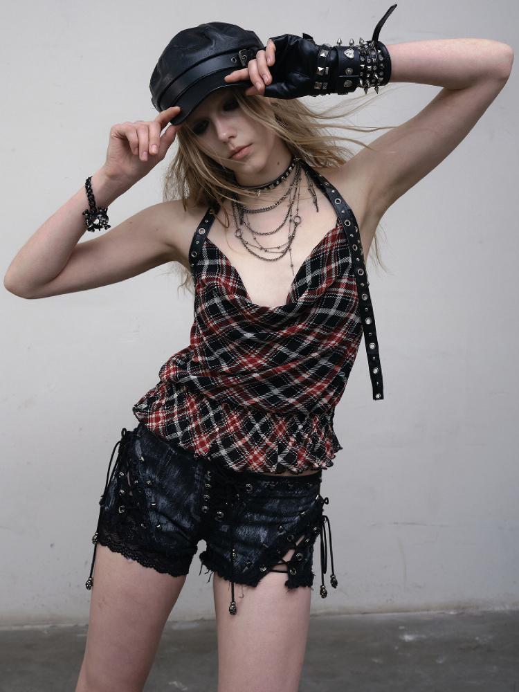 NO ROMANCE Punk Raw Edge Shorts