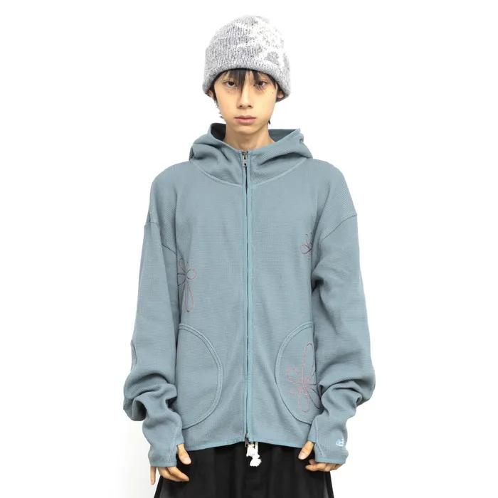 GZHD001 헤이즈 와플 집업 후드 (GREEN)