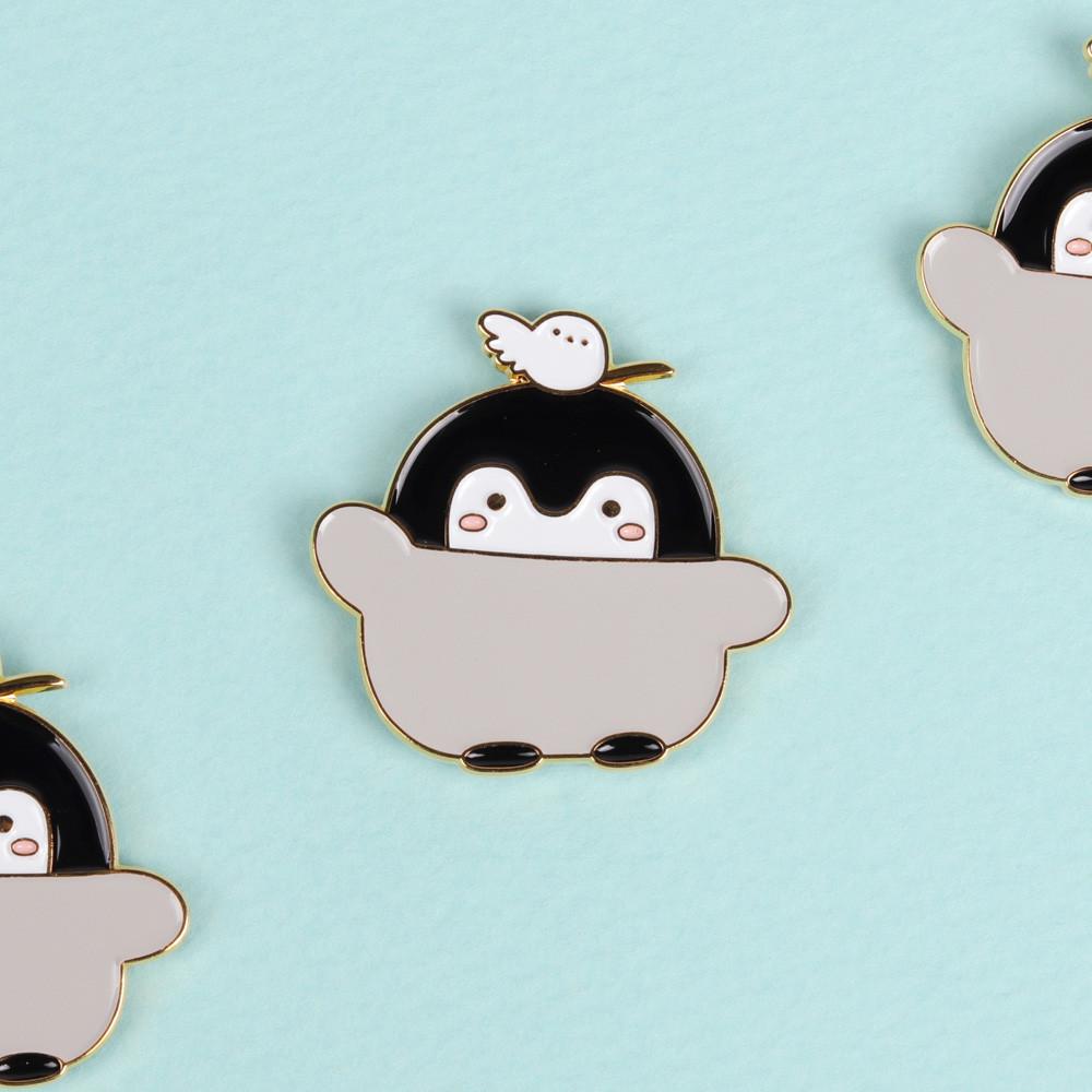 코우펜짱 골드 핀뱃지 헬로