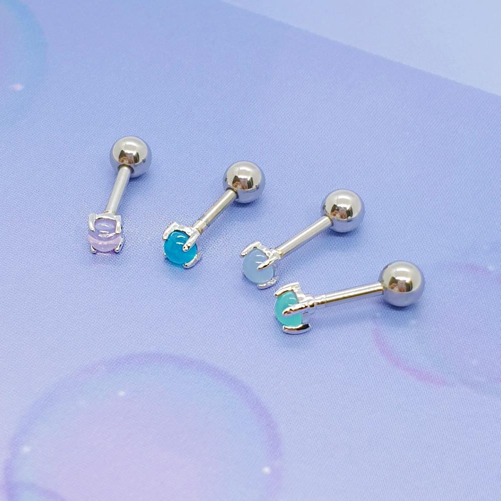 미니 투명 컬러 피어싱 (4color)