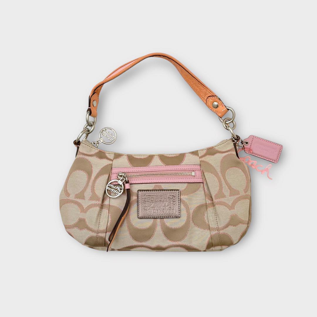COACH 2way バッグ ポピーシグネチャーサティーンルレックスグルーヴィー
