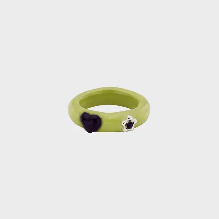 plump heart ring-olive