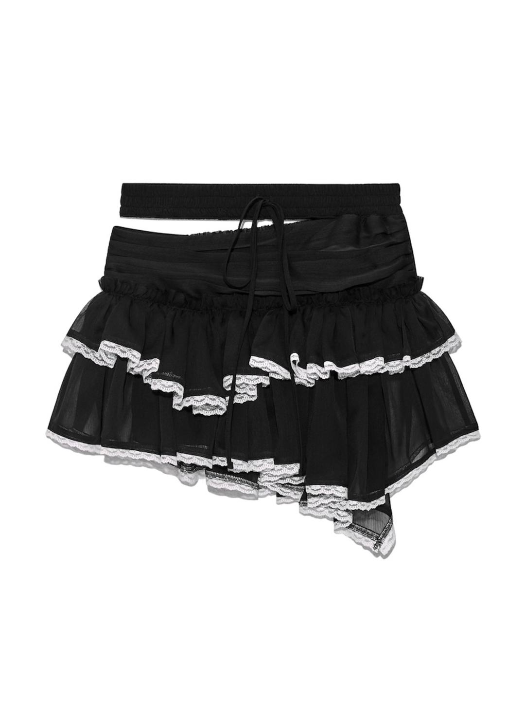 ANGEL PALM MIDI SKIRT (BLACK)