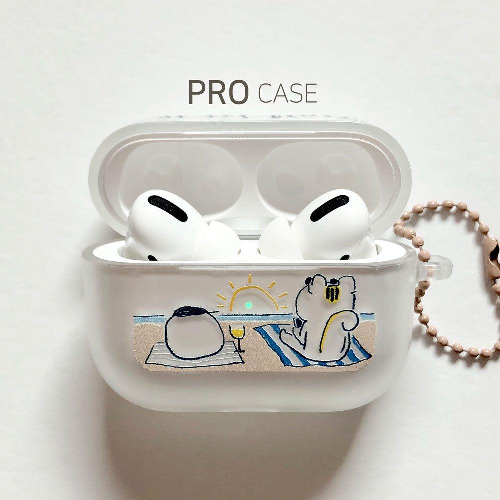 해변에서 에어팟 프로 케이스
