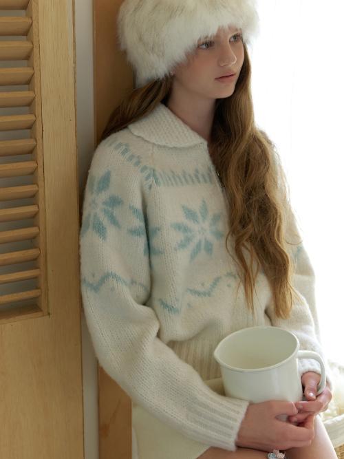 Snowball knit cardigan (snow)