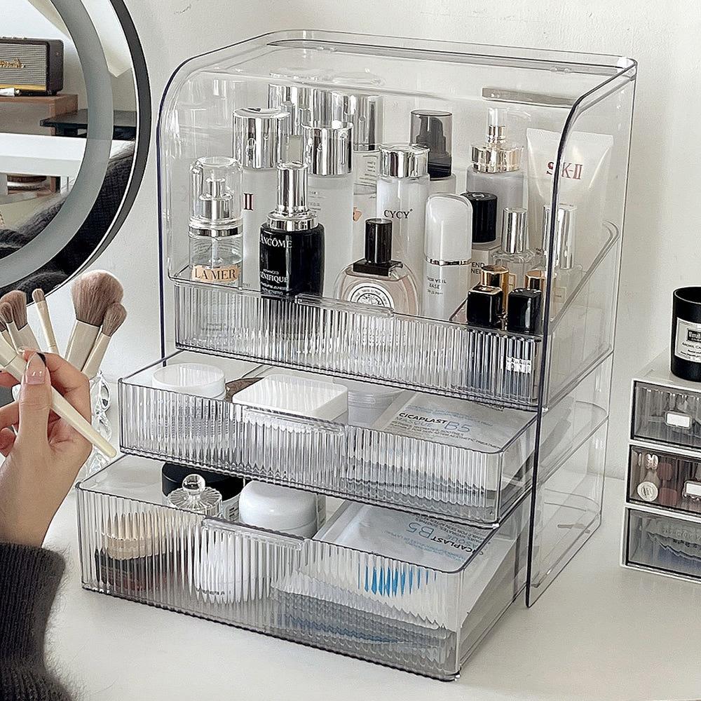 클리어 대용량 화장품 정리함 특대형 정리대 화장대 투명 수납함 보관함