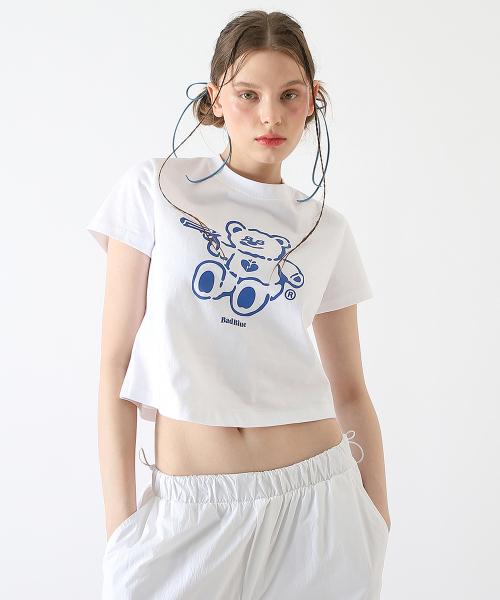 BadBear Crop Tee White