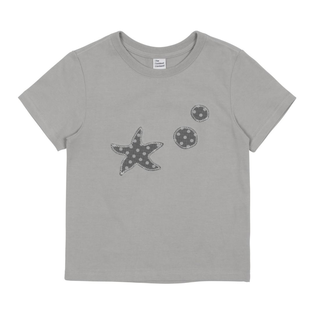 (w) starfish dot patch T (grey) (5/30 예약배송)