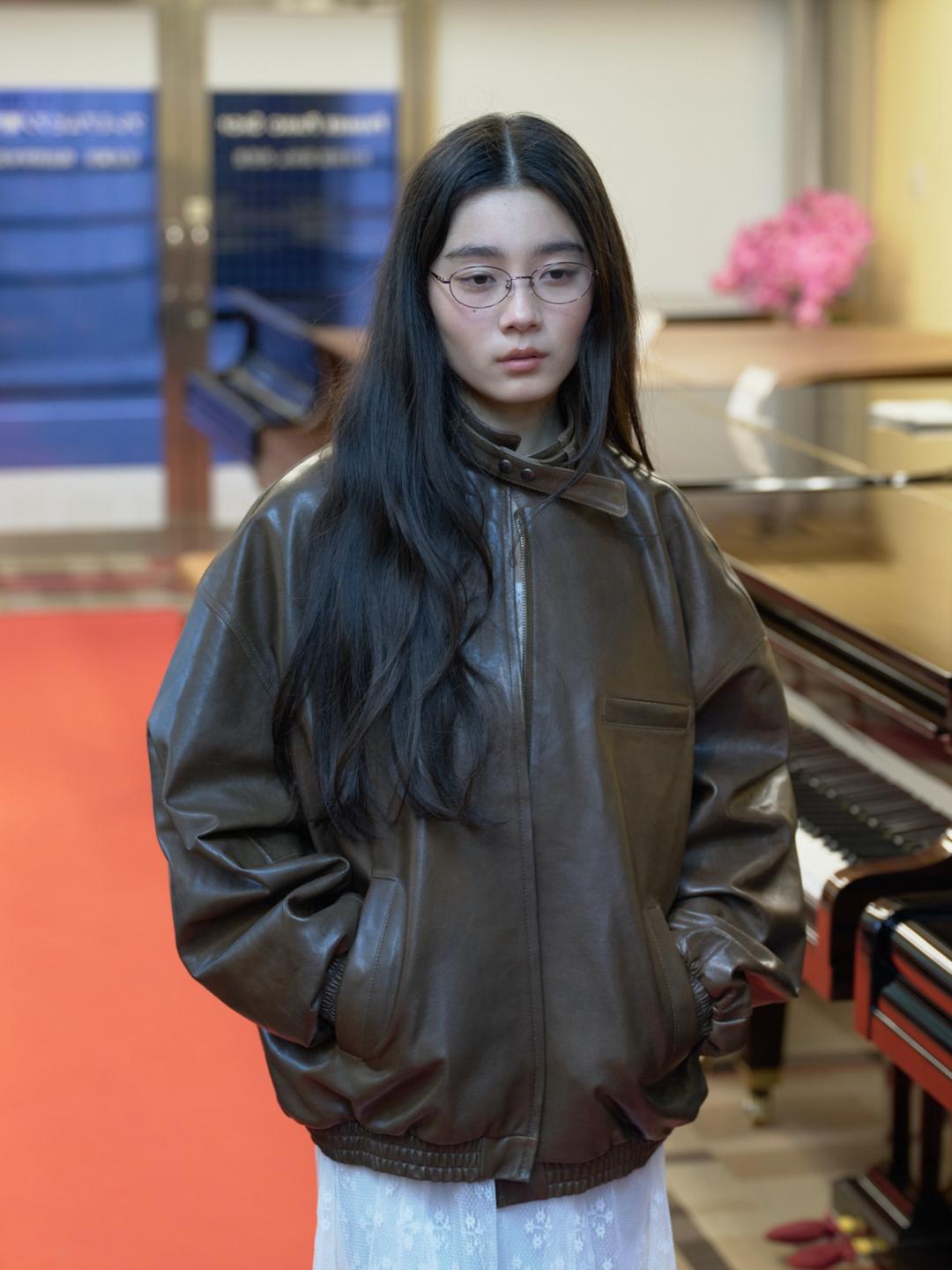 BROWN LEATHER JUMPER