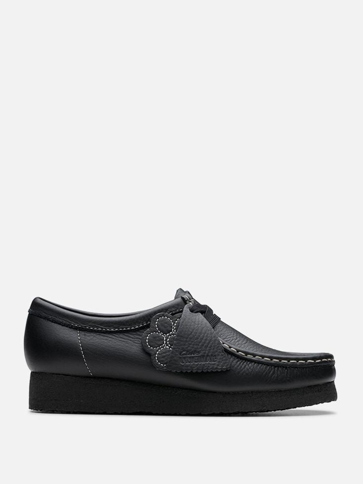 Wallabee Black/Tumbled Lea W