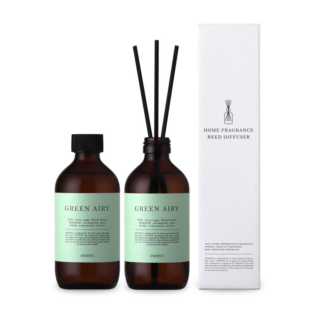 유칼립투스 생화향 꽃집향 디퓨저 그린에어리 천연 실내방향제 200ml x2 총400ml