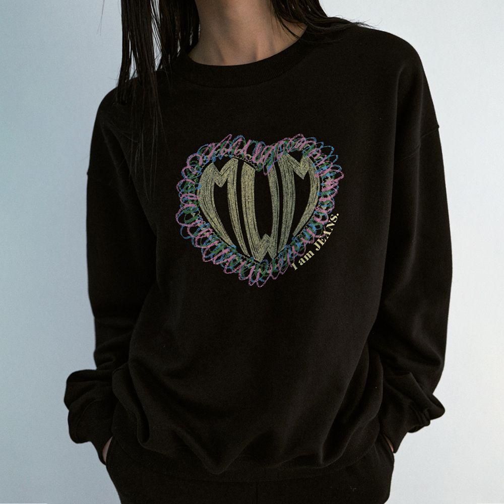 Heart Print Logo Sweat Shirts (3colors)