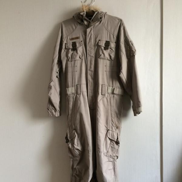 Fake fur hood jumsuit