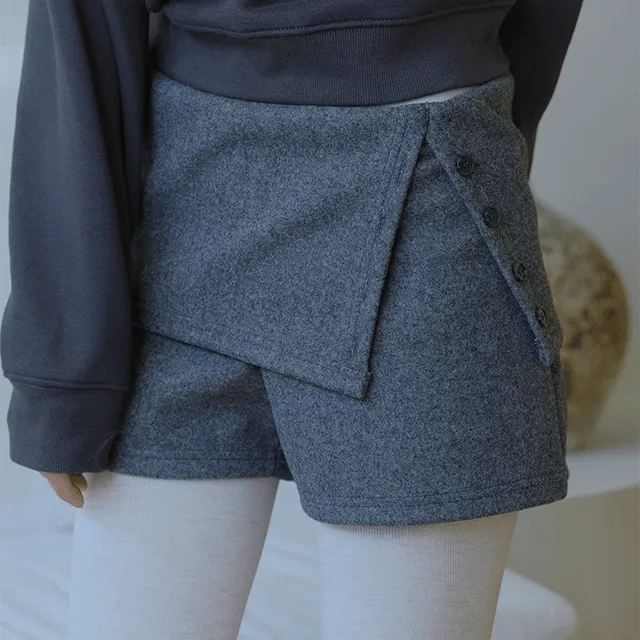 마일 윈터 버튼 로우 숏팬츠 2color