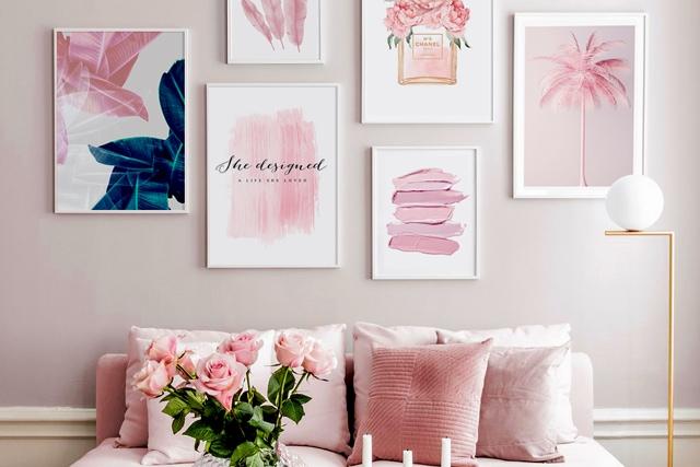 핑크 인테리어 그림 액자 모음
