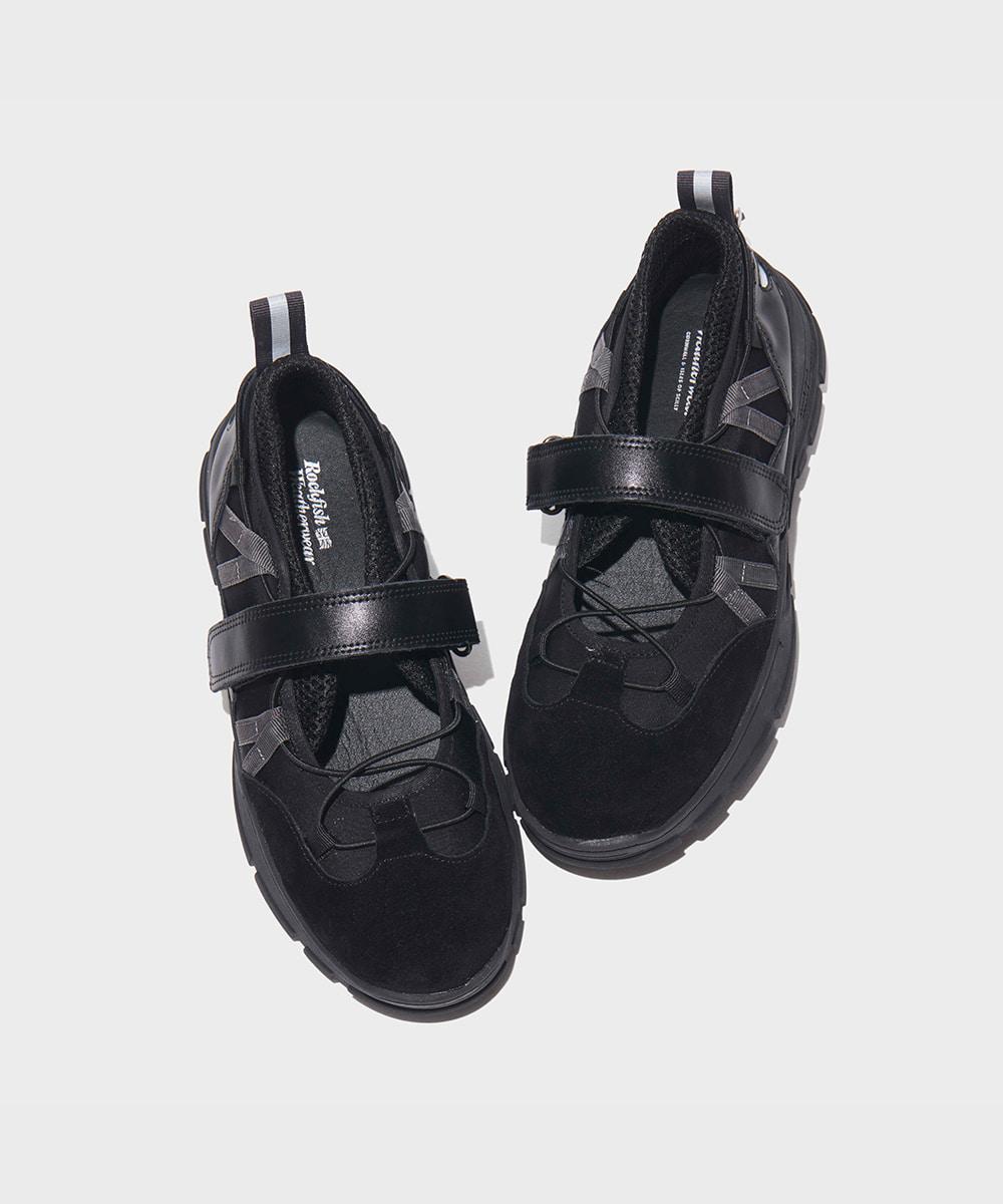 [NEW 10%ㅣ10.6 이내출고] LACE-UP VELCRO SNEAKERS - BLACK