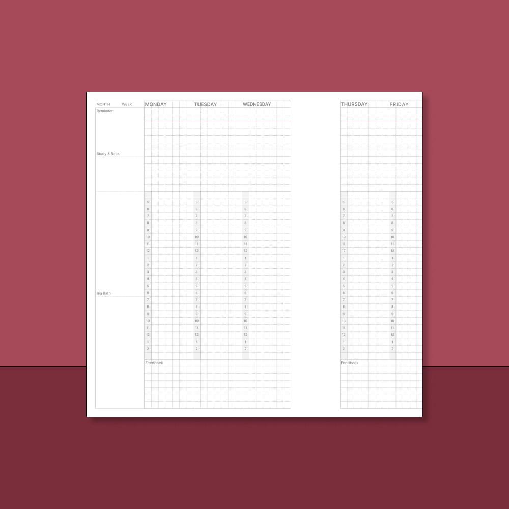 플랜커스 위클리 모음전 플래너 A5 6공 만년 다이어리 속지 텐미닛 월일 모조지 100g