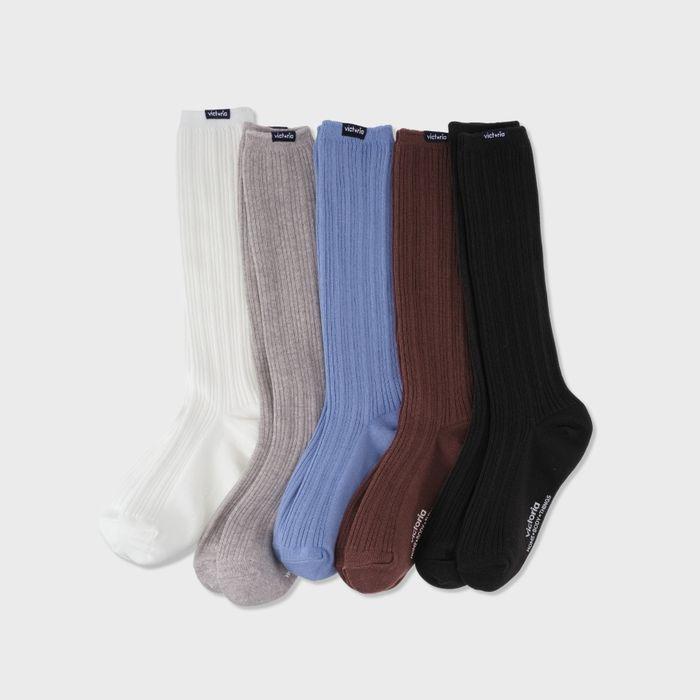 [HBTxVICTORIA] HBT Victoria Ribbed Socks  (5colors) - 3PACK