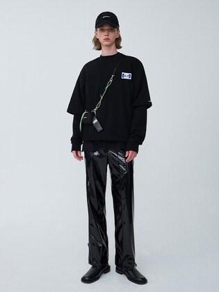 Rivet label sweatshirt Noir