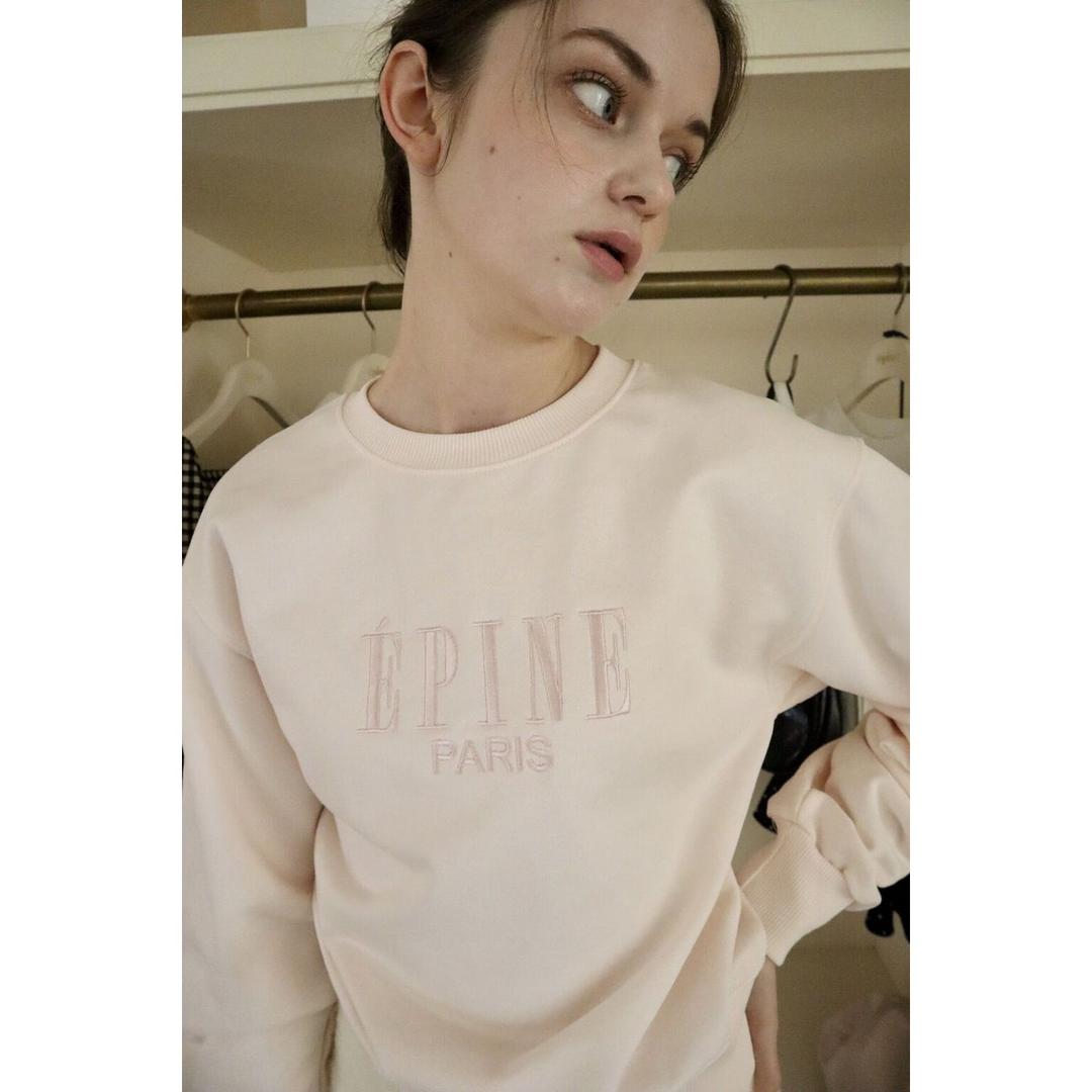 ÉPINE PARIS embroidery sweat babypink×babypink