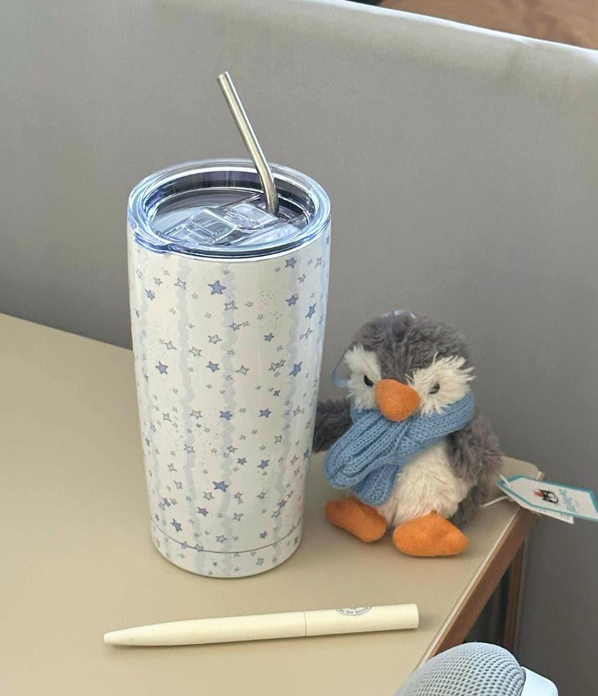 수심 Blue Star Tumbler 블루 스타 텀블러 별 컵 보온 보냉 유니크