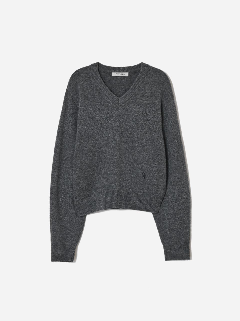 Essential V-Neck Pullover Charcoal