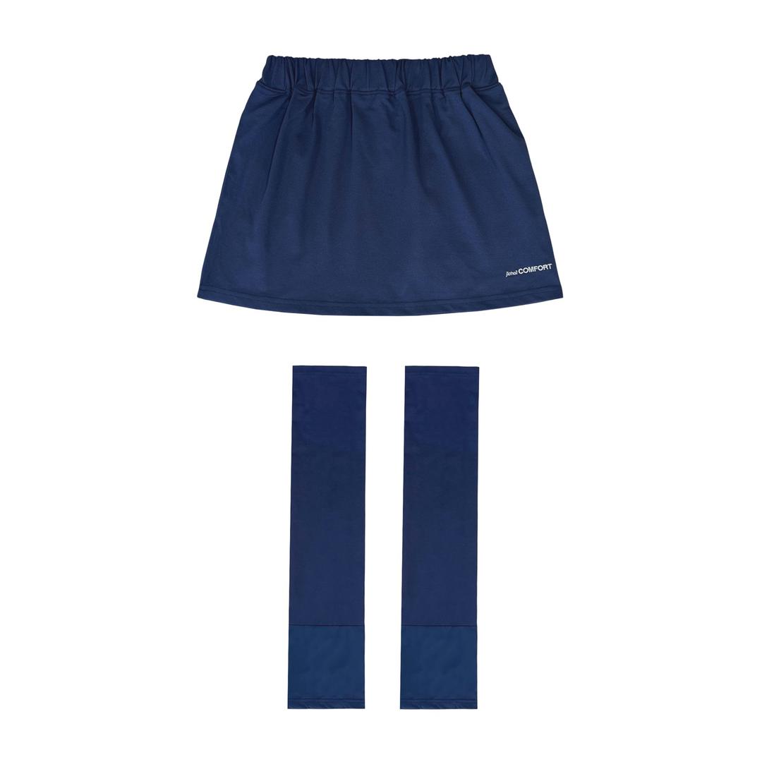 25-002 MINI SKIRT W/ WATERPROOF HEM LEG WARMERS (NAVY)