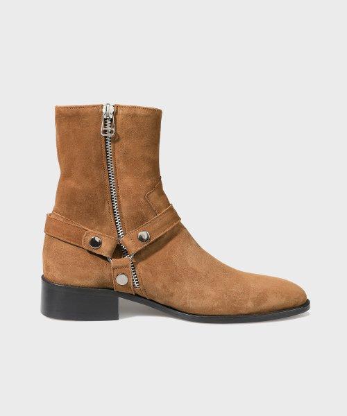 슬림토 벨크로라인 스웨이드 집업부츠 3344-QS [MID BROWN]