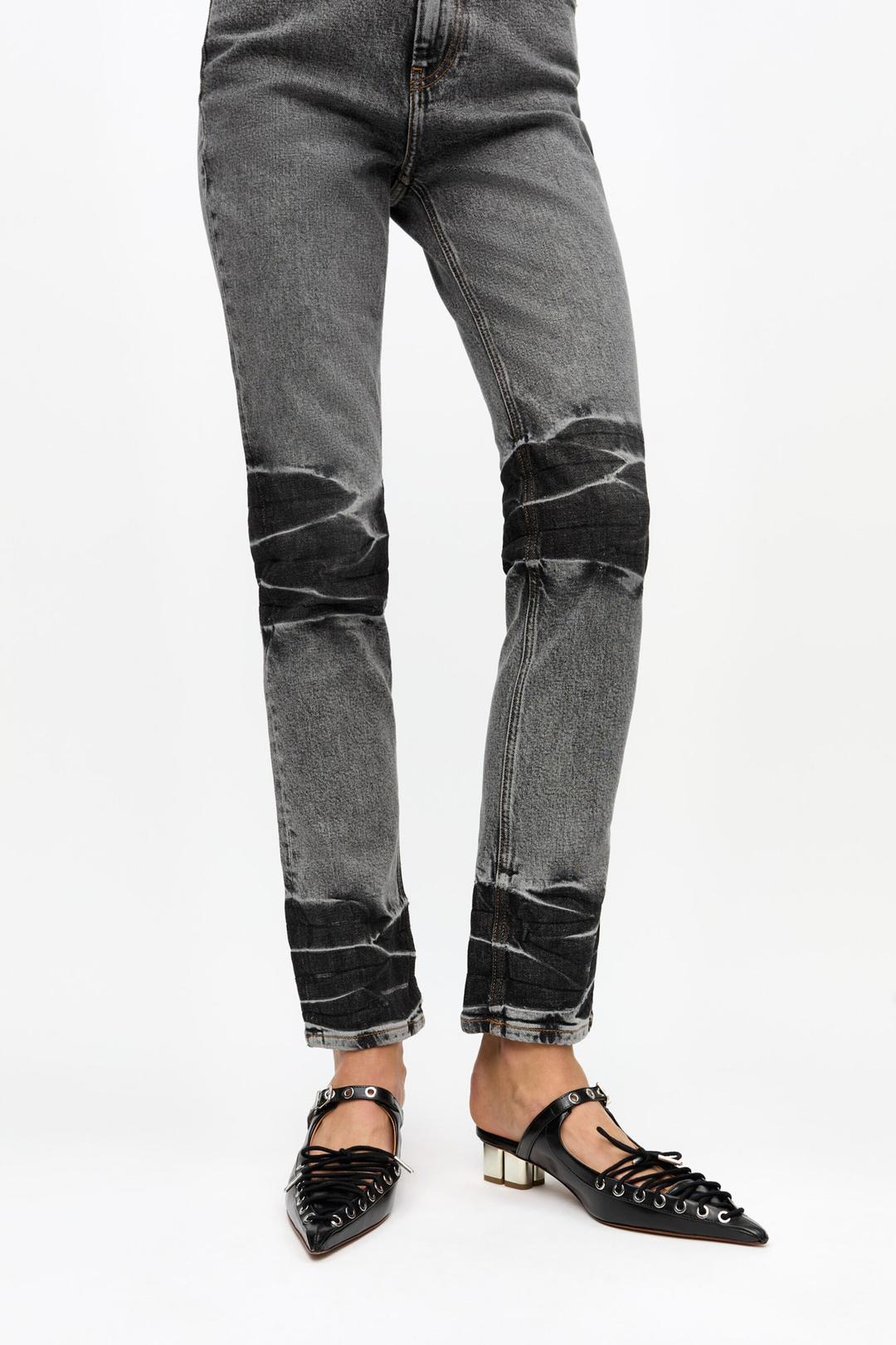 Black Oleatex Lace-Up Mules