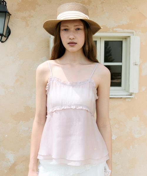 FRILL FLARE SLEEVELESS PINK