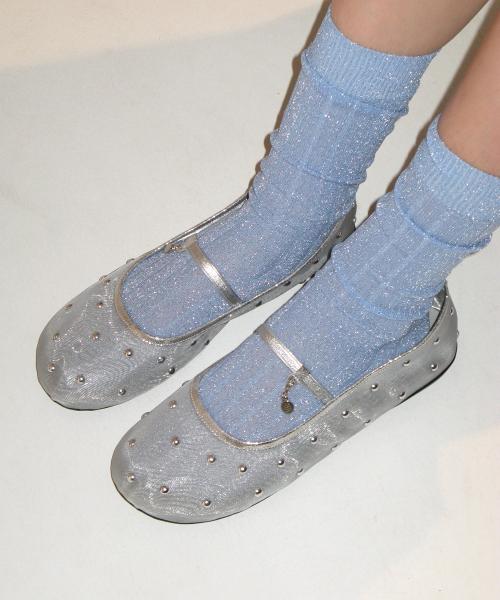 Bliss 0025. Studded Mesh Flat - 3colors