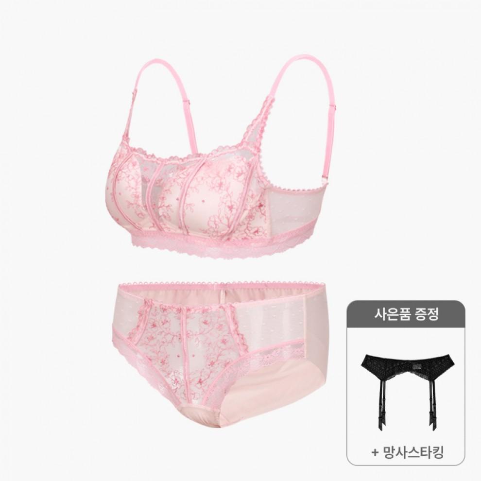 아트자수 봉봉로제 브라렛+팬티 세트 [+사은품]