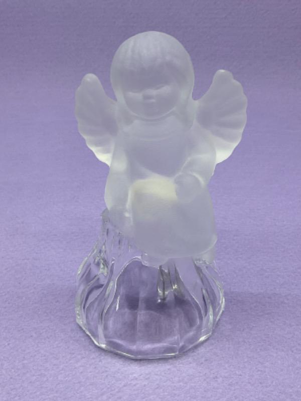빈티지 반투명 천사 글라스 벨 Vintage Frosted Angel Glass Bell