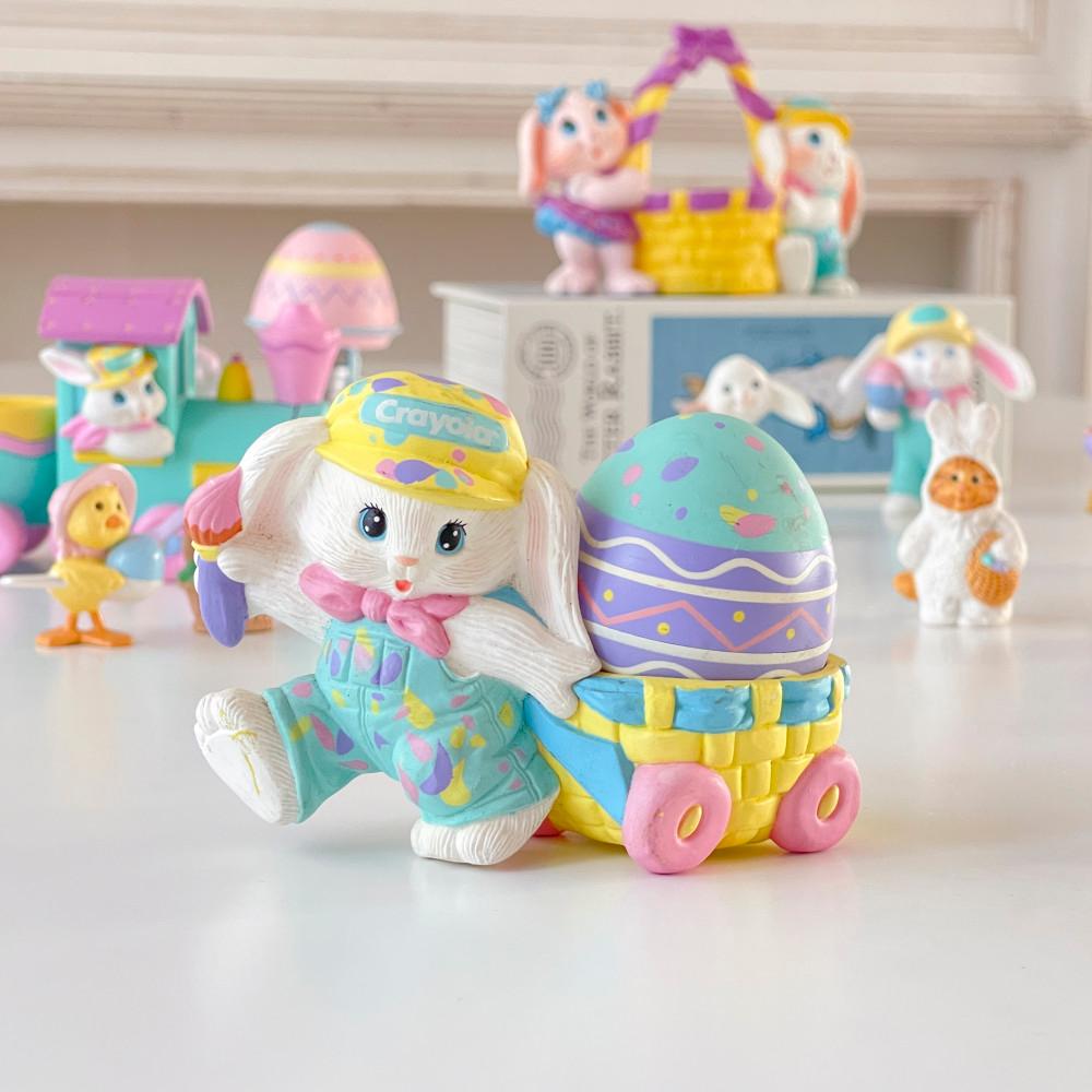 리얼 빈티지 홀마크 이스터 크레욜라 버니 바구니 오너먼트 / 빈티지소품