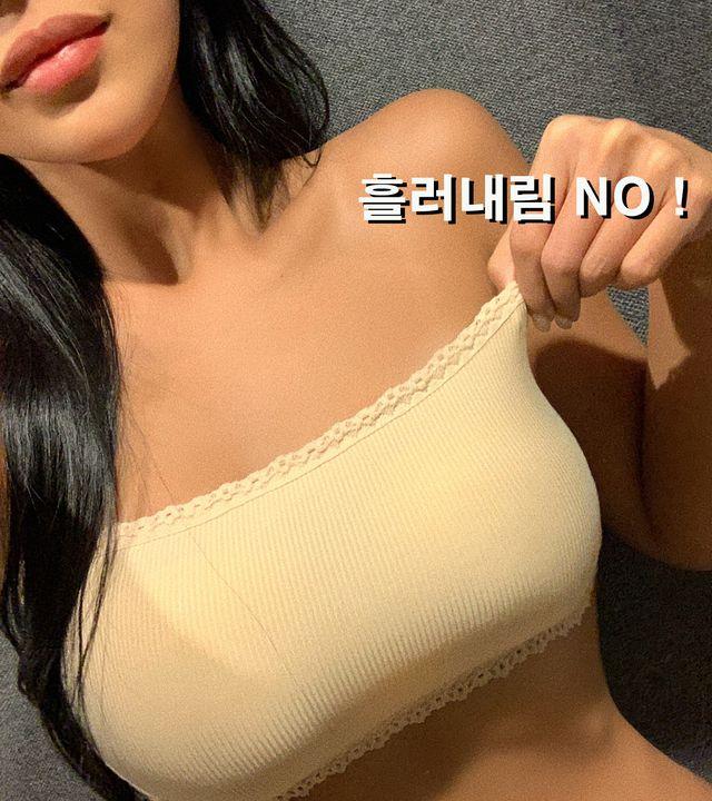 [흘러내림NO] 오프숄더 필수템! 루니아 논스트랩 프릴 볼륨 캡 튜브 탑 브라 3COLORS