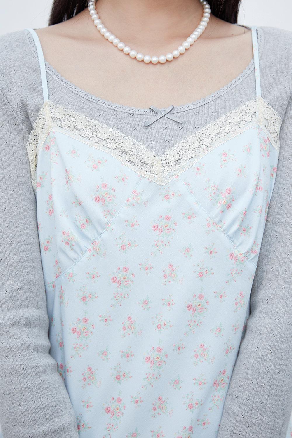 Claire floral slip dress (Baby blue)